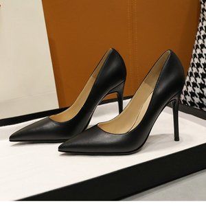 New high -heeled high -heeled shallow mouth fine heel single shoes